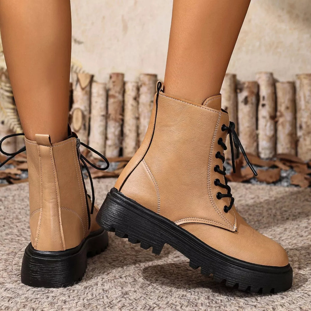 Lace-Up Ankle Combat Boots — view 2