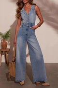 V-Neck Wide Leg Jumpsuit