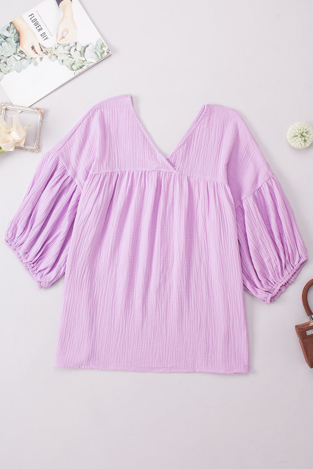 Dropped Shoulder V-Neck Blouse — view 32