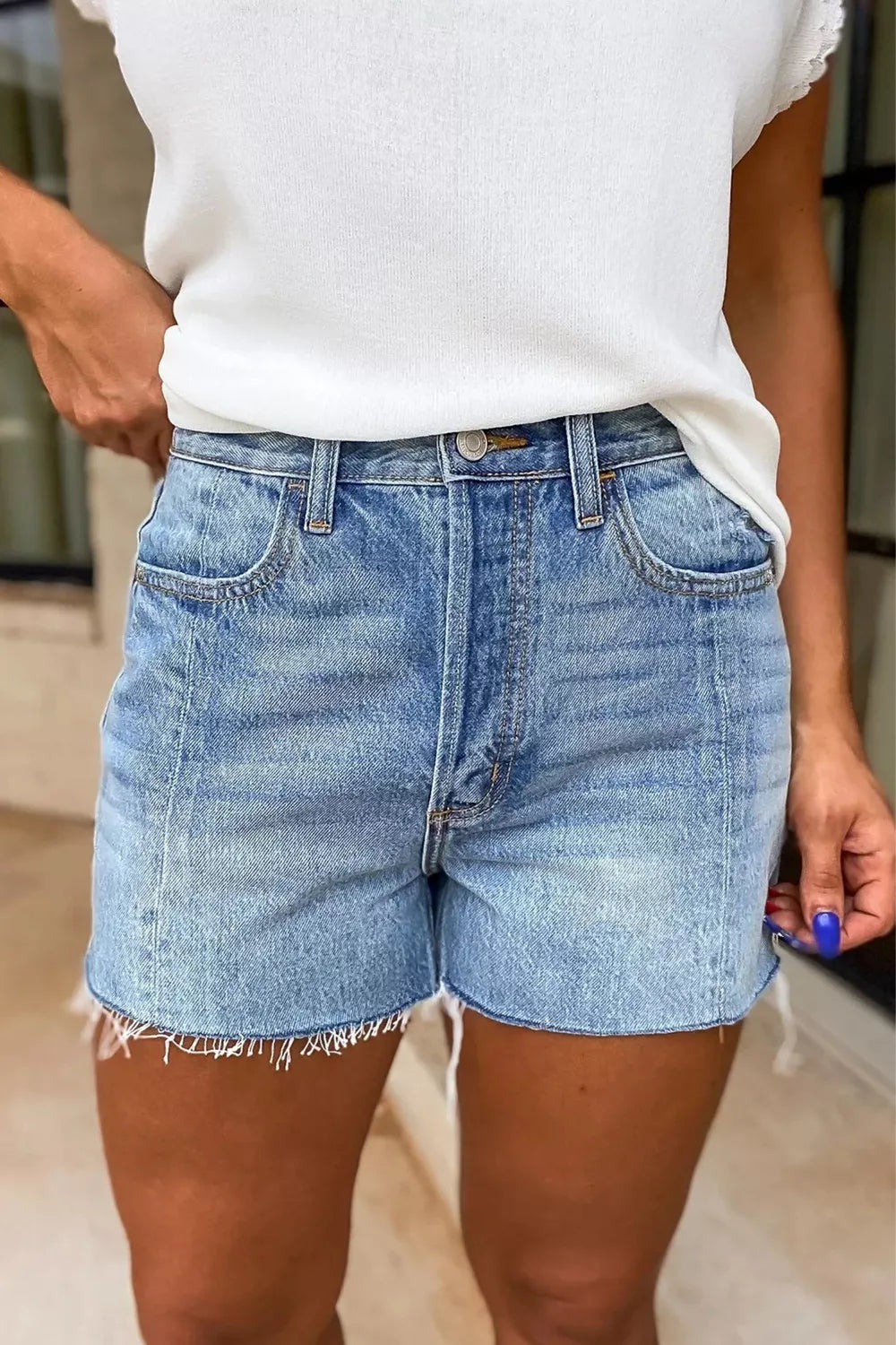 Frayed Hem Shorts