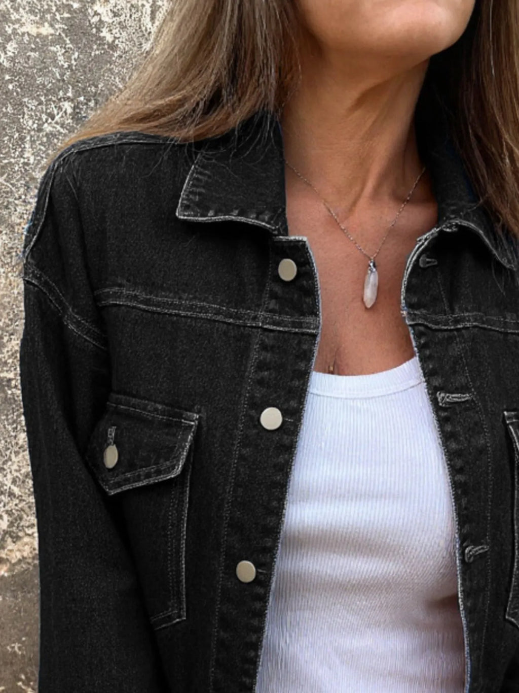 Button-Up Denim Jacket — view 5