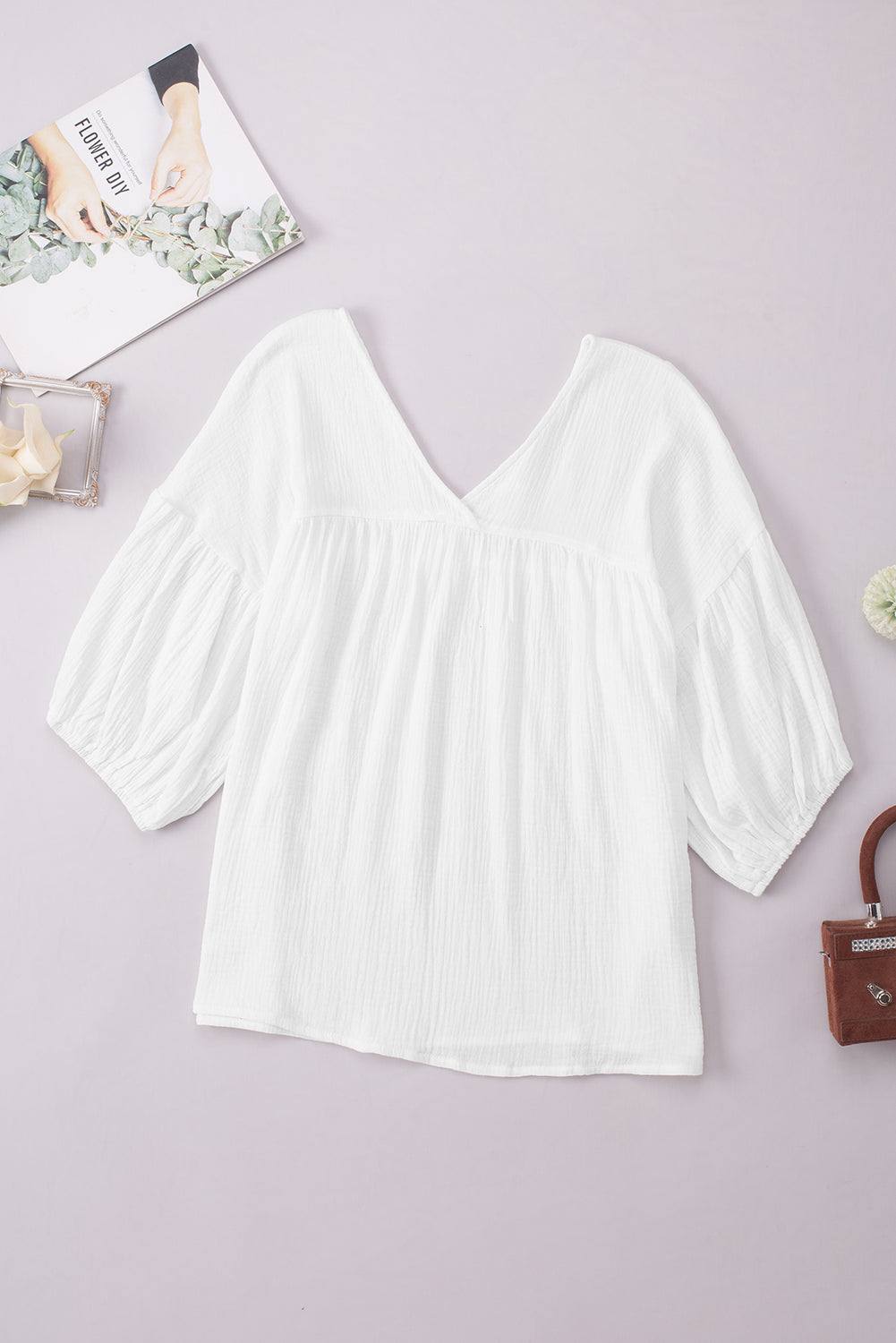 Dropped Shoulder V-Neck Blouse — view 12