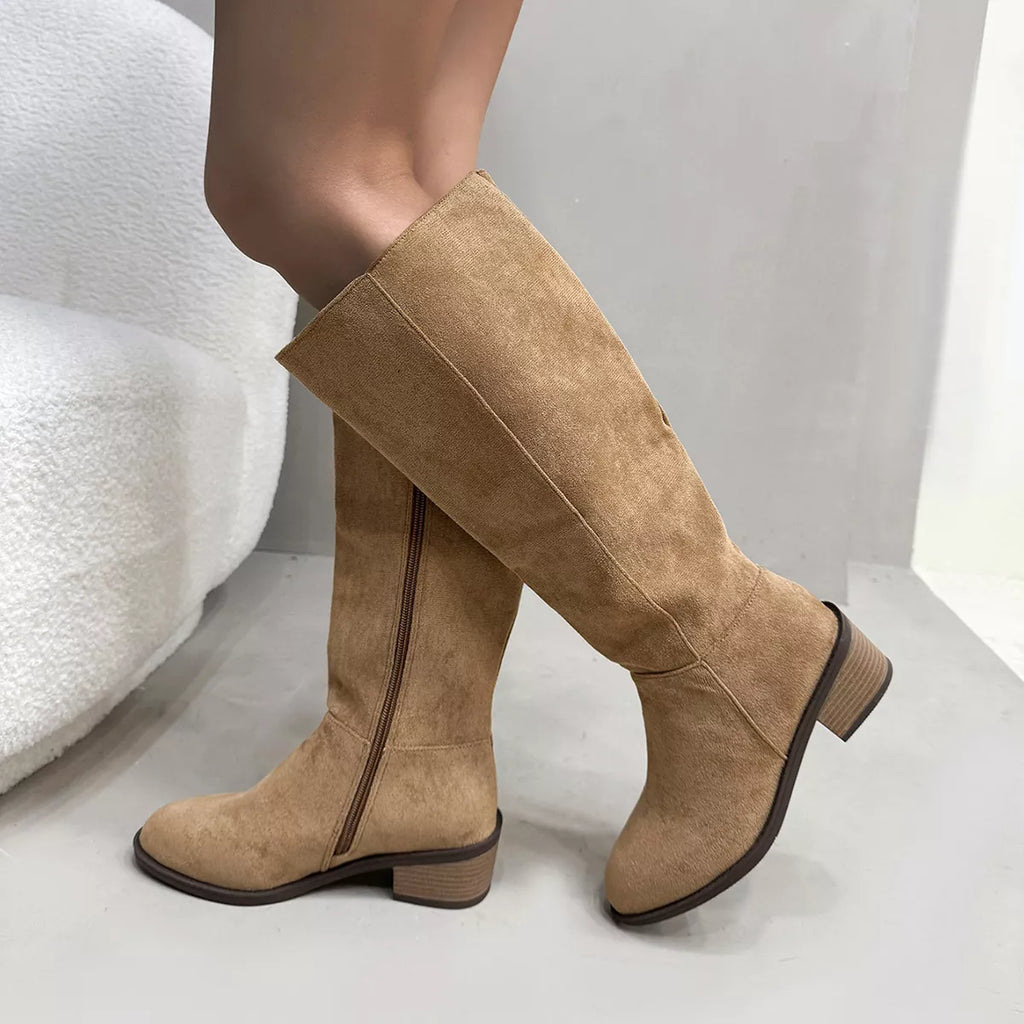 Round Toe Block Heels Boots — view 7