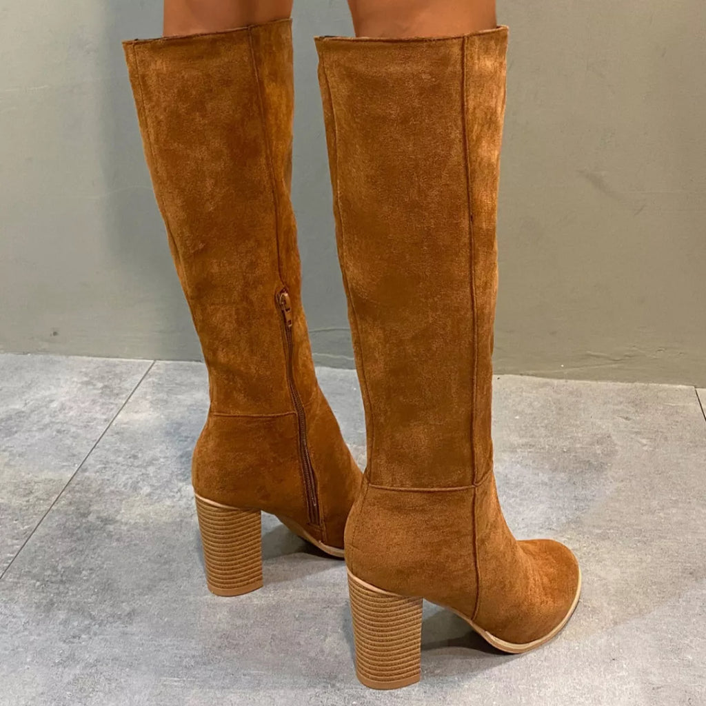 Point Toe Block Heels Boots — view 8