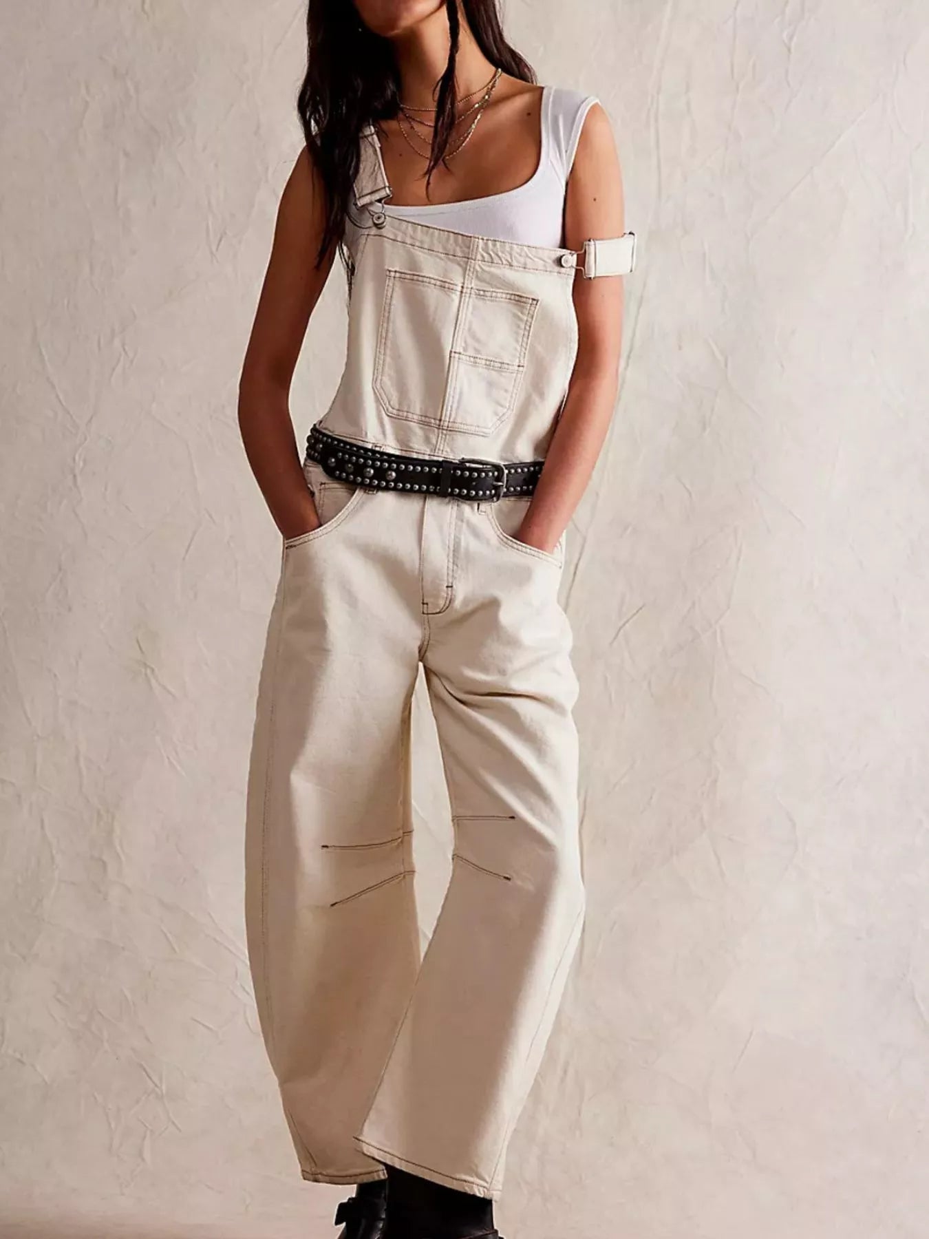 Wide Strap Denim Overalls — view 14