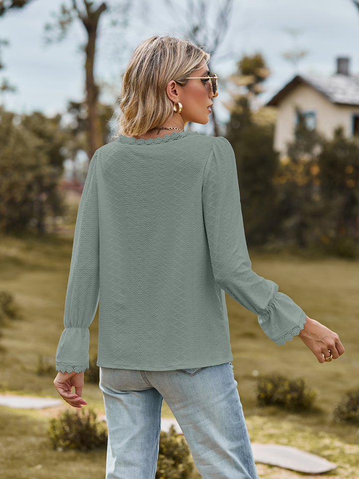 V-Neck Flounce Blouse — view 17
