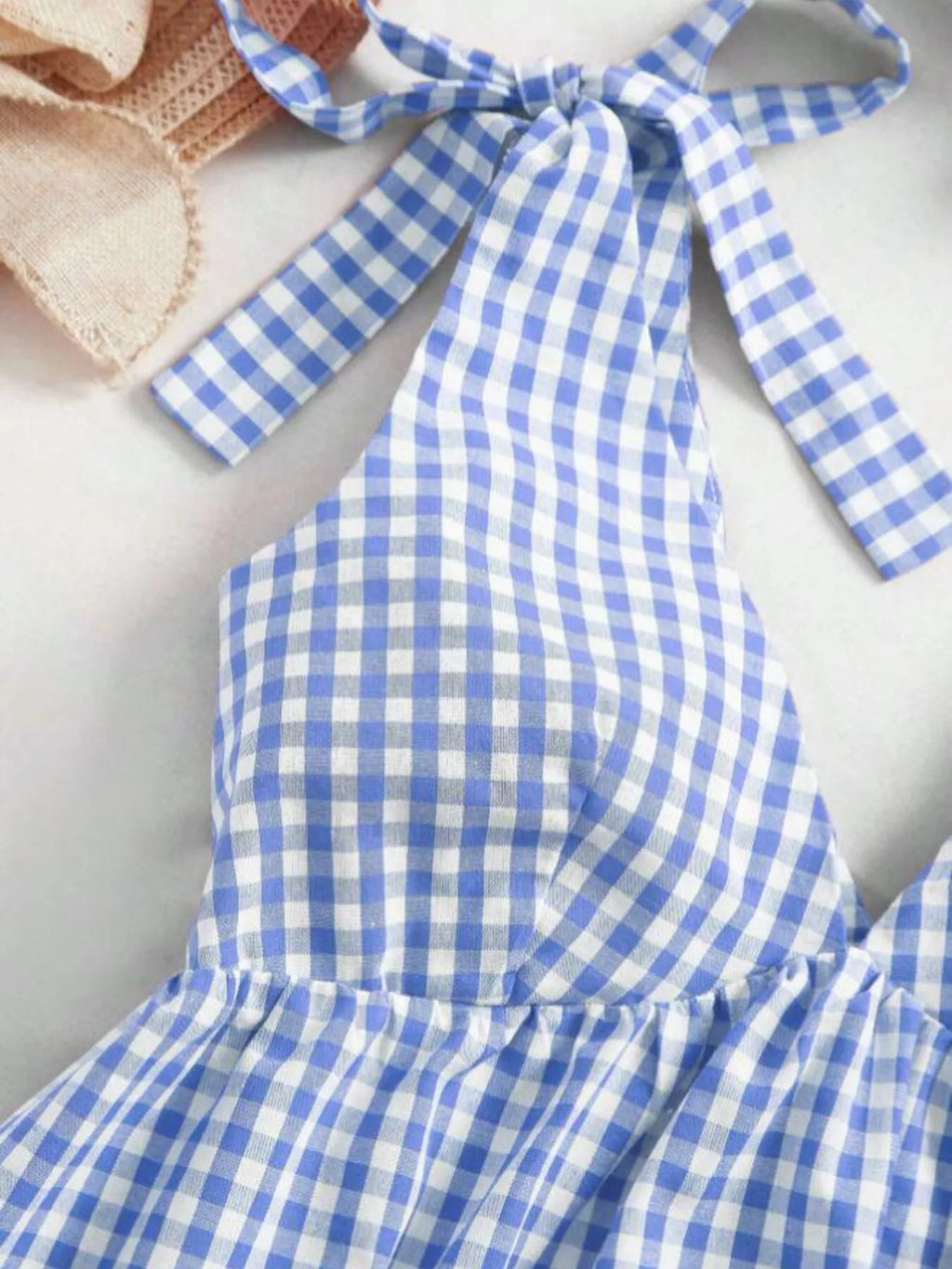 Gingham Ruffle Mini Dress — view 10