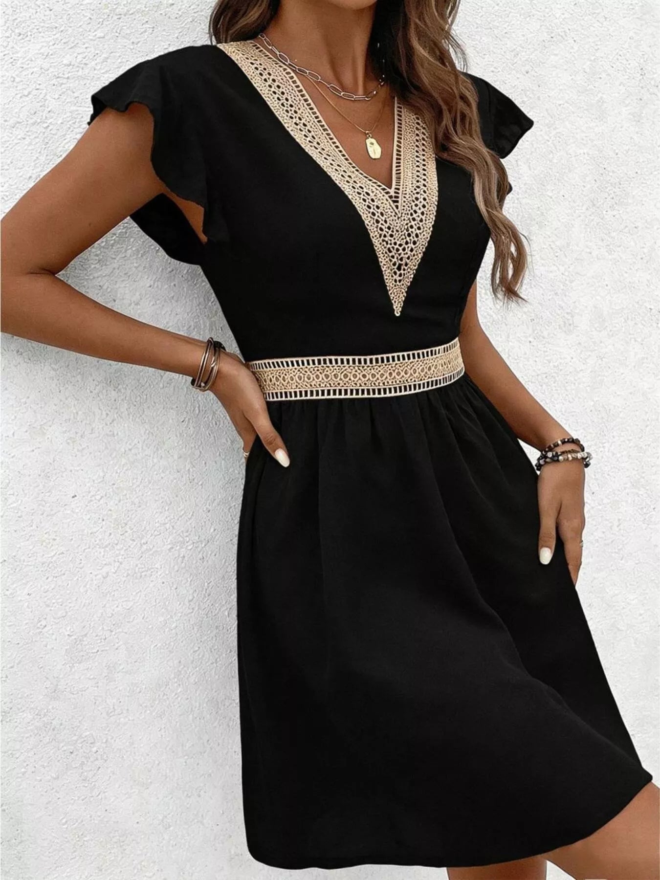 V-Neck Ruffle Mini Dress — view 17