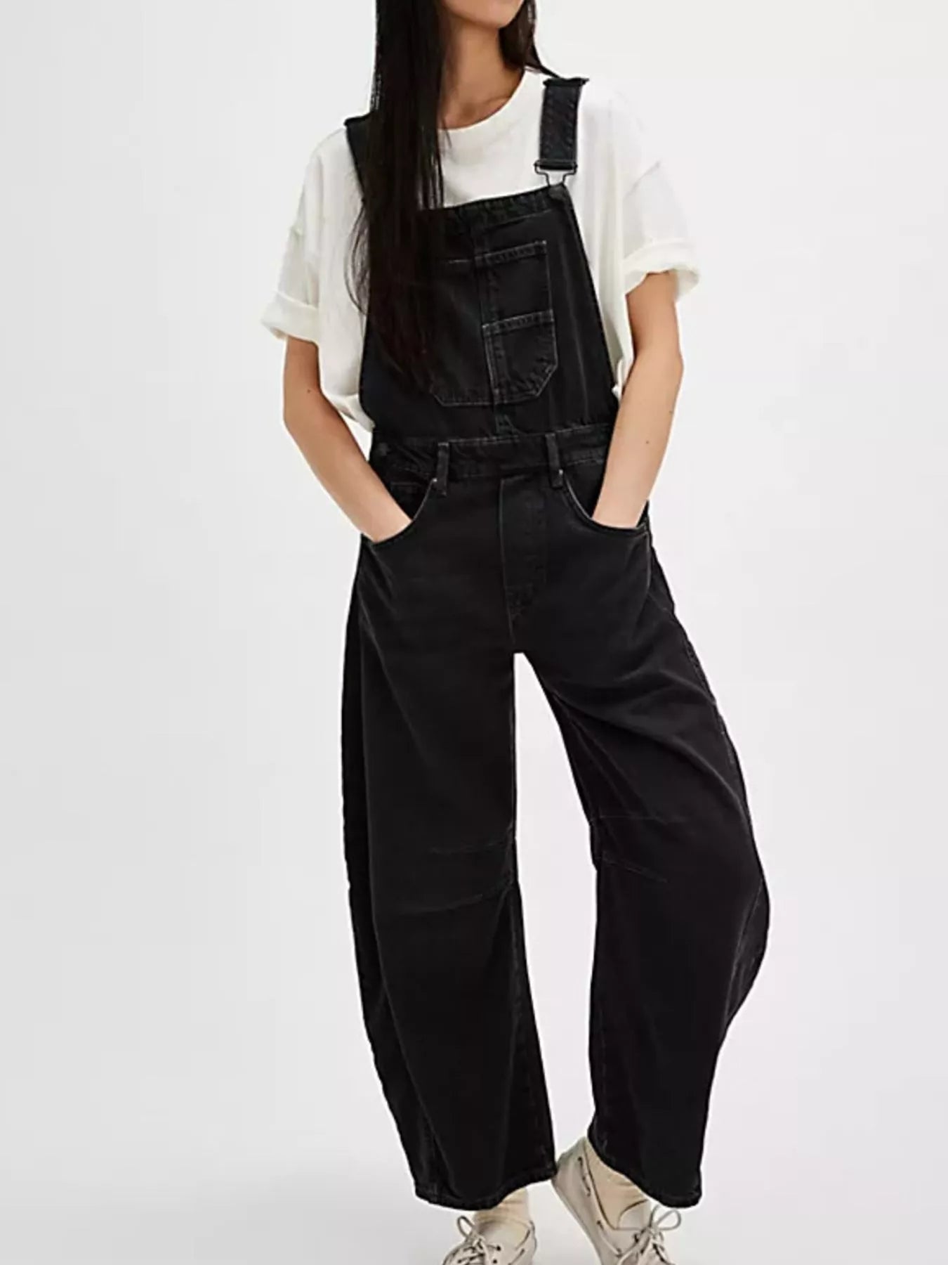 Wide Strap Denim Overalls — view 10
