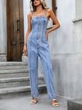 Pocket Spaghetti Strap Overalls