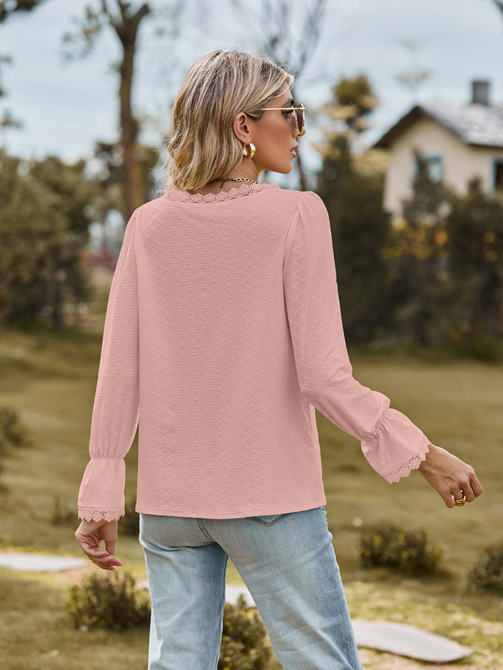 V-Neck Flounce Blouse — view 9