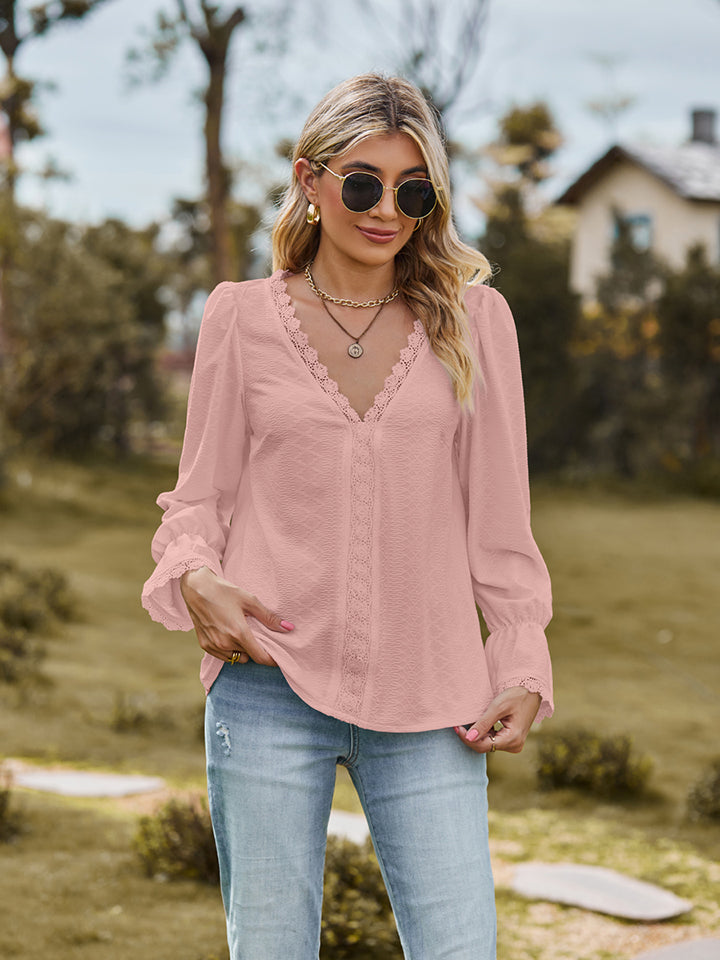 V-Neck Flounce Blouse — view 8