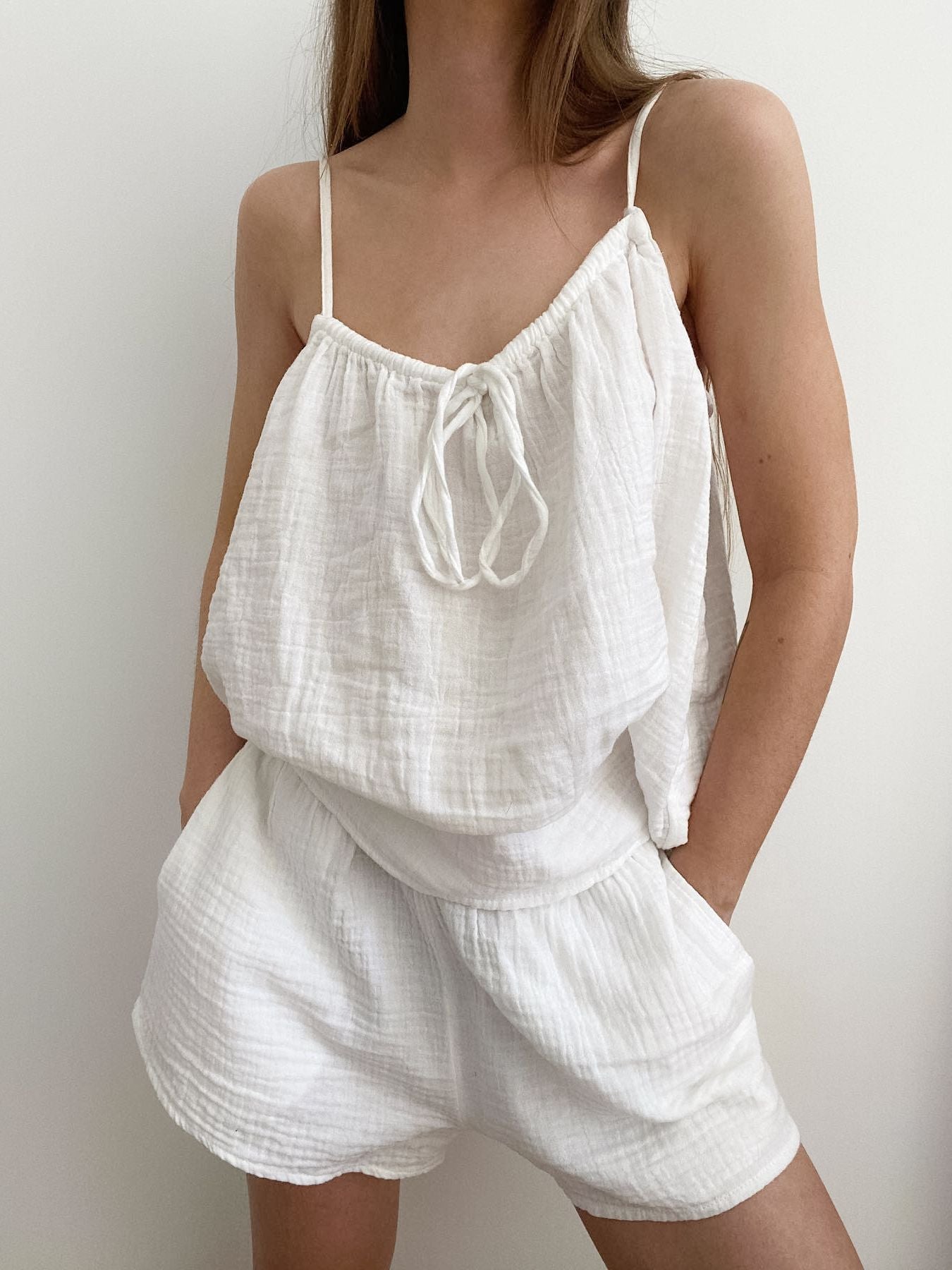 Tie Front Cami & Shorts Set — view 4