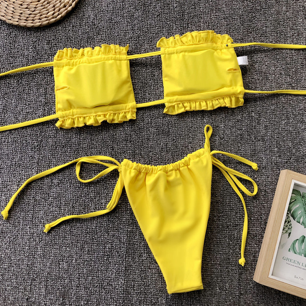 Frill Ruched Bikini — view 24