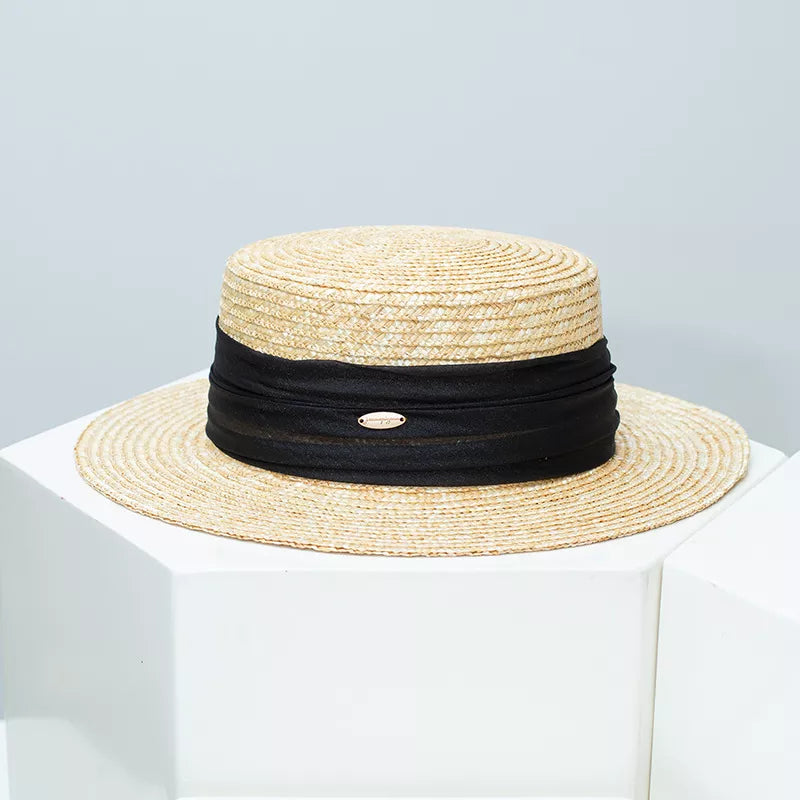 Ribbon Accent Boater Hat — view 4