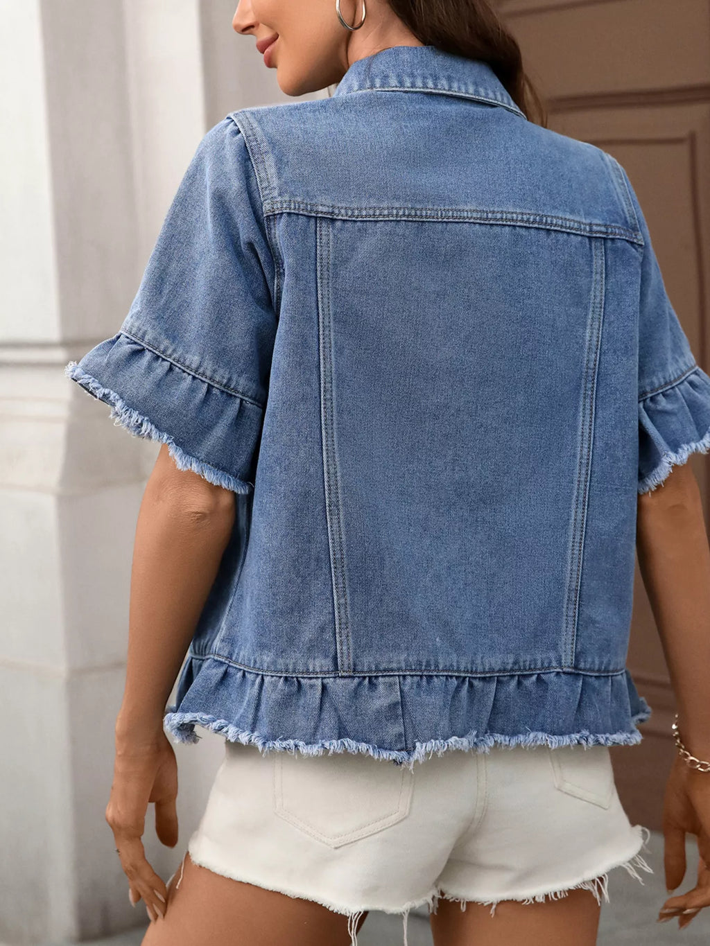 Raw Hem Denim Jacket — view 2