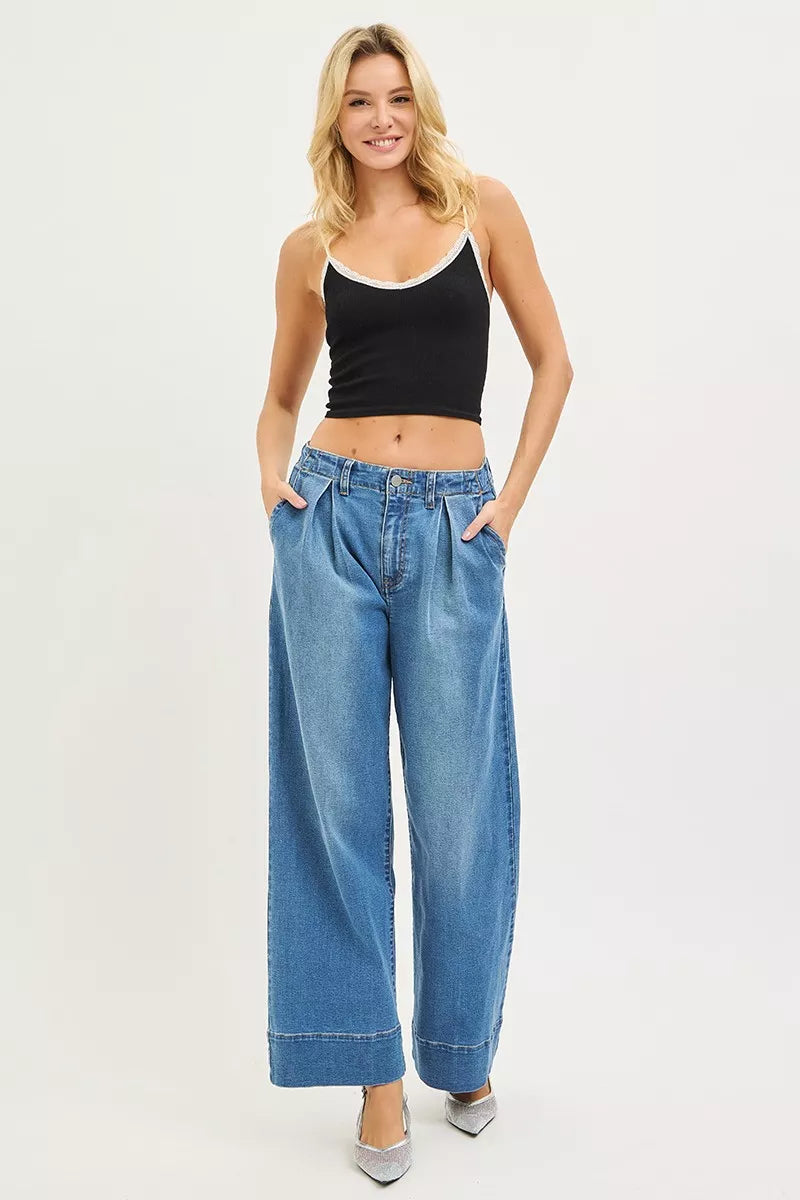 Pleated Slouchy Wide Jeans — view 6