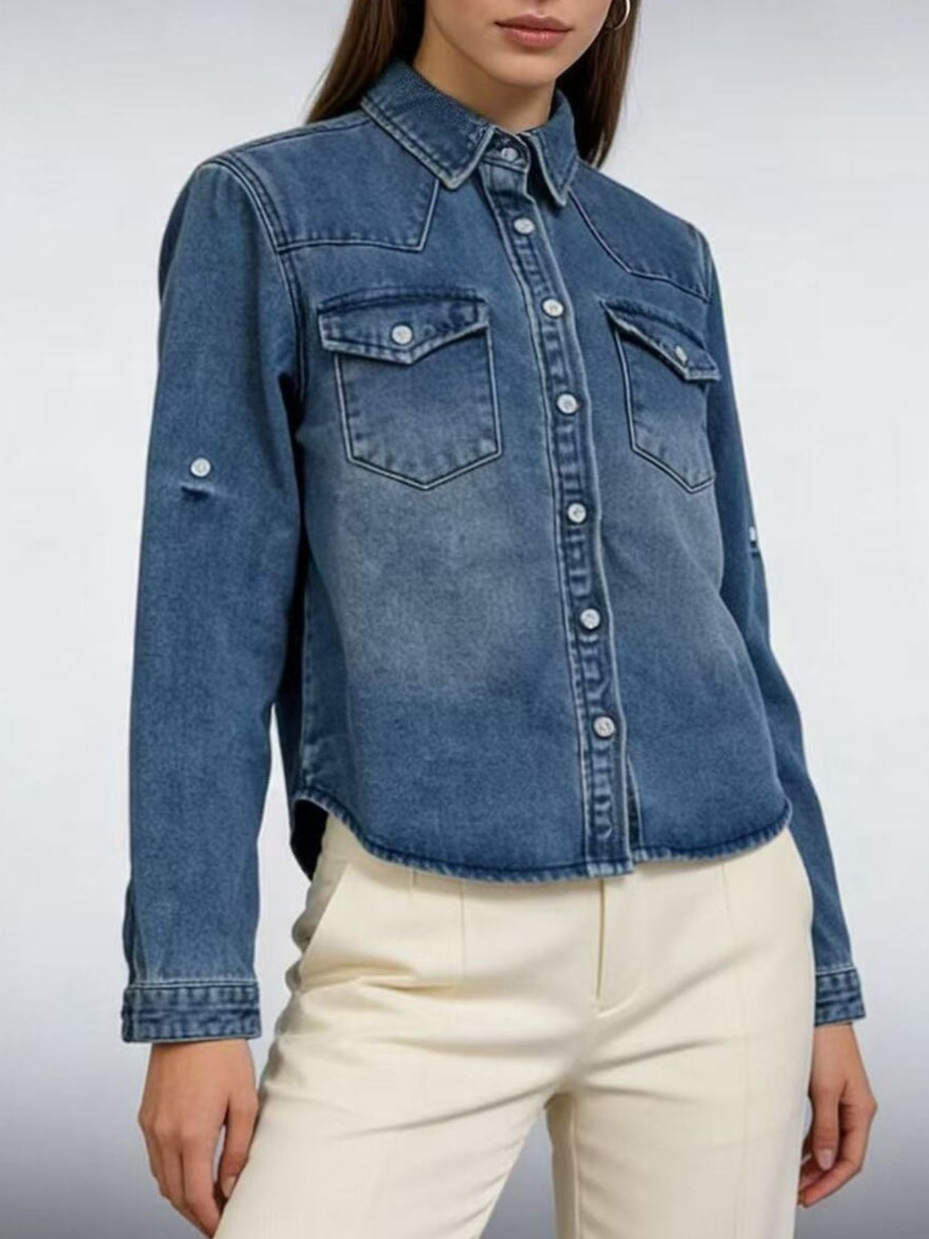 Western Style Denim Top — view 5