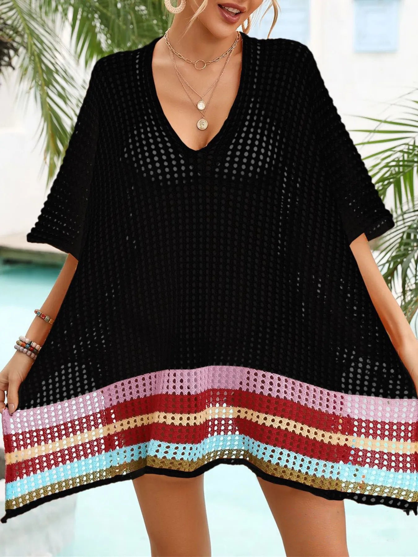Crochet V-Neck Cover-Up — view 6