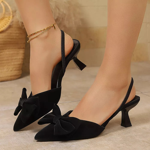 Bow Point Toe Kitten Heels Pumps — view 2