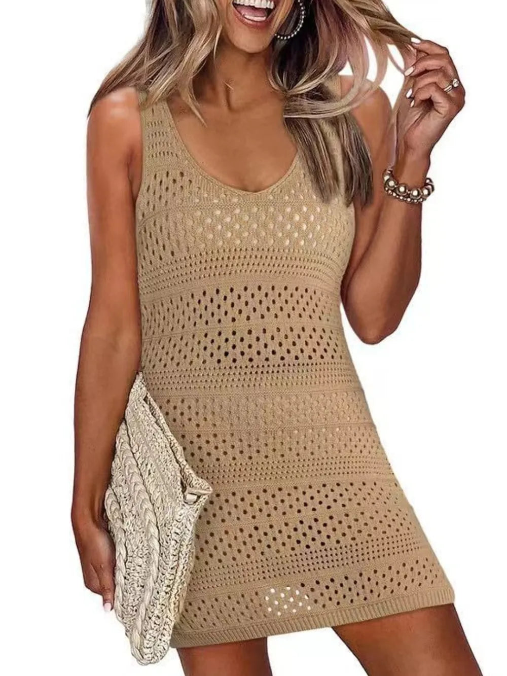 Openwork Scoop Neck Cover-Up — view 5