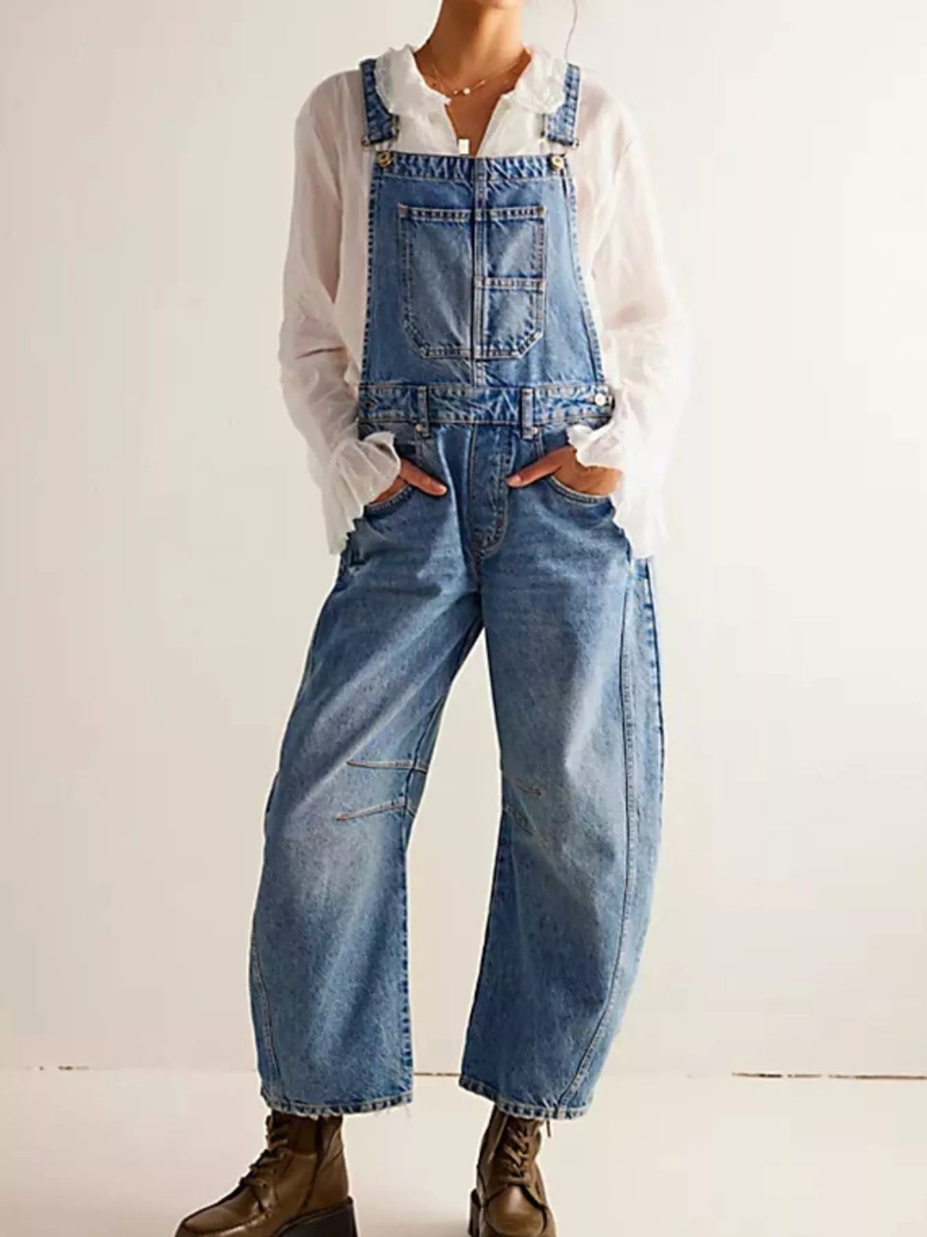 Wide Strap Denim Overalls — view 2