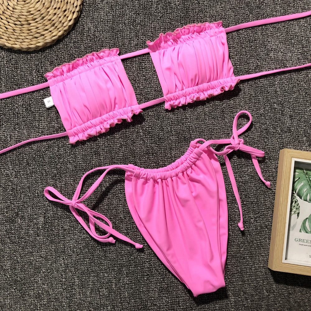 Frill Ruched Bikini — view 17