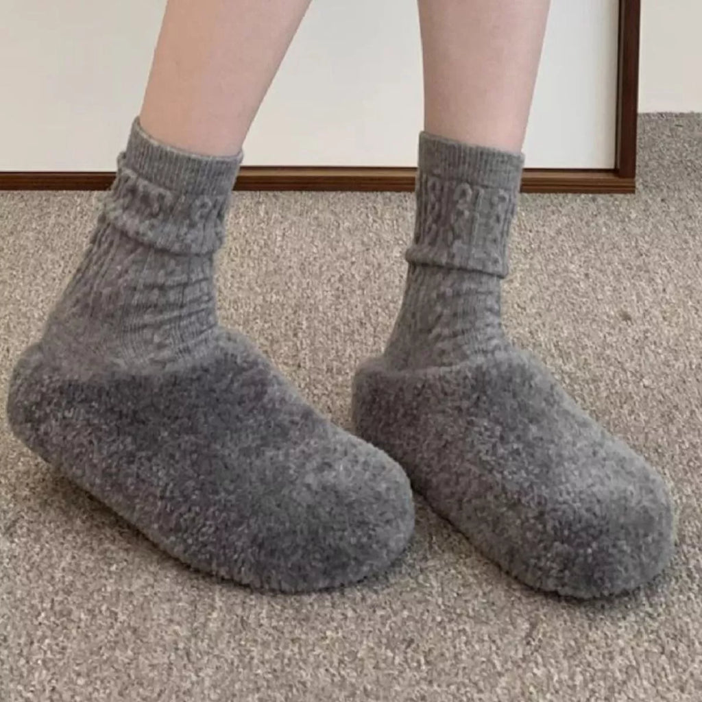 Round Toe Fuzzy Indoor Slippers — view 3