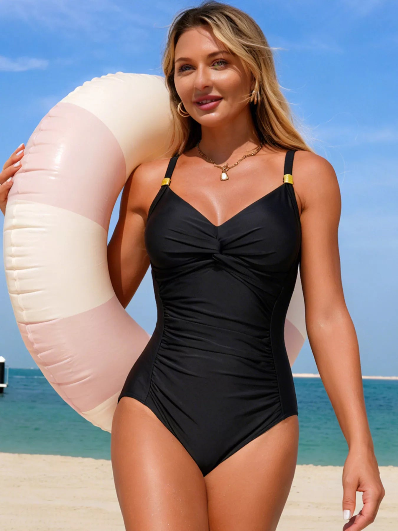 Ruched Twist Front One-Piece — view 6