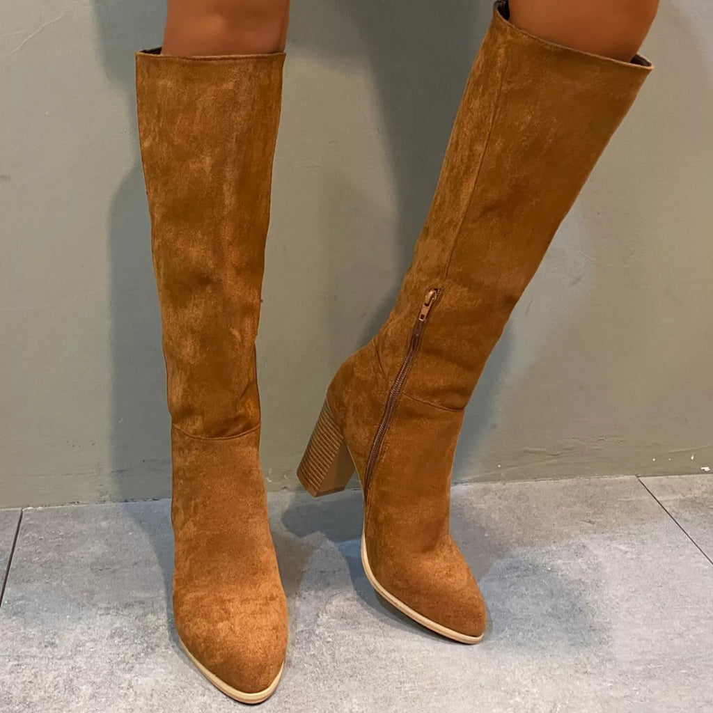Point Toe Block Heels Boots — view 7