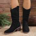 Suede Block Heels Boots — view 2