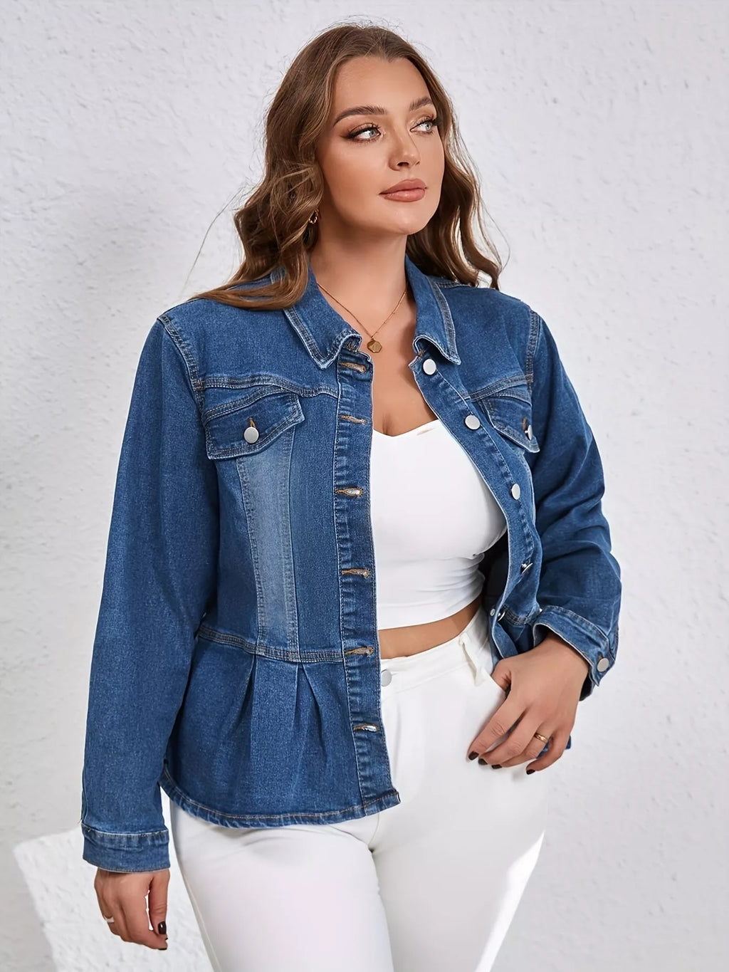 Peplum Denim Jacket — view 2