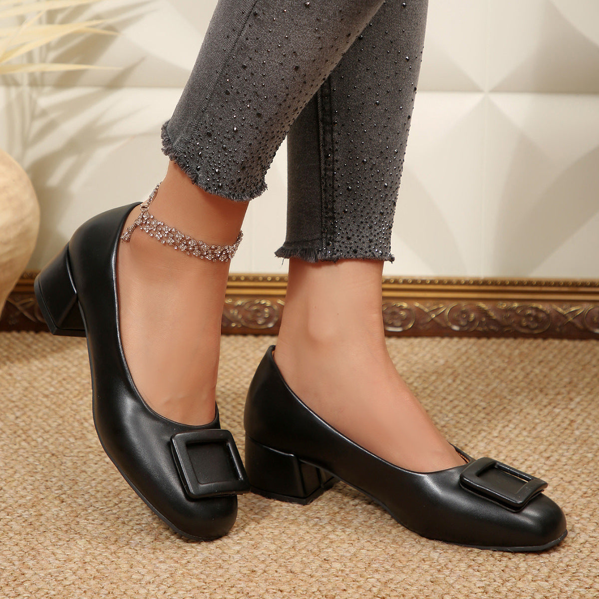 Buckle Block Heel Pumps — view 2
