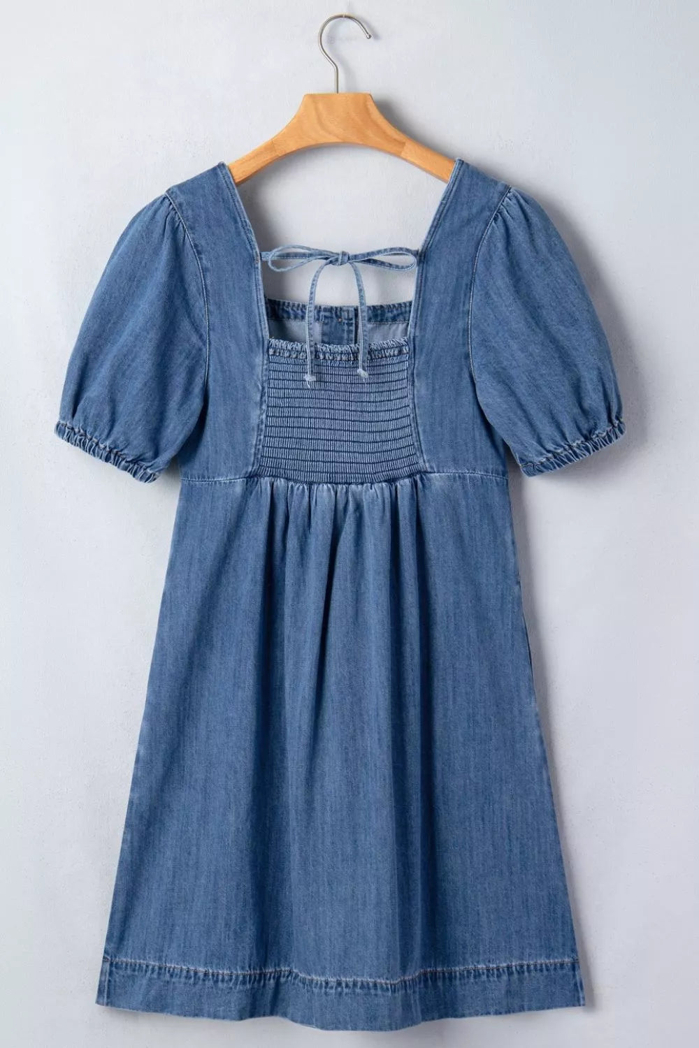 Puff Sleeve Denim Dress — view 5