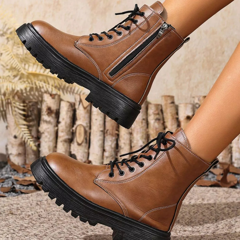 Round Toe Block Heels Boots — view 6