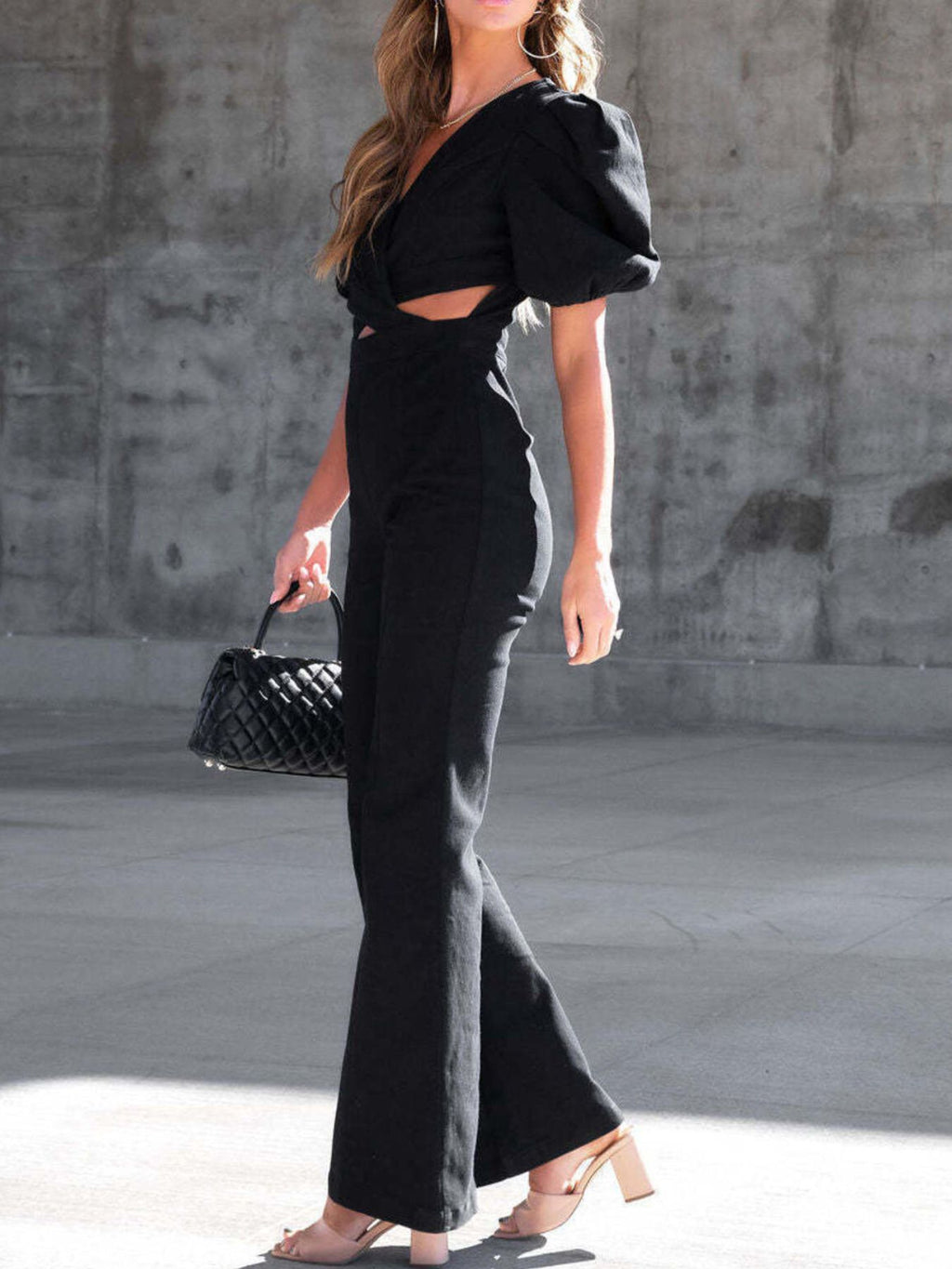 Cutout Puff Sleeve Jumpsuit — view 9