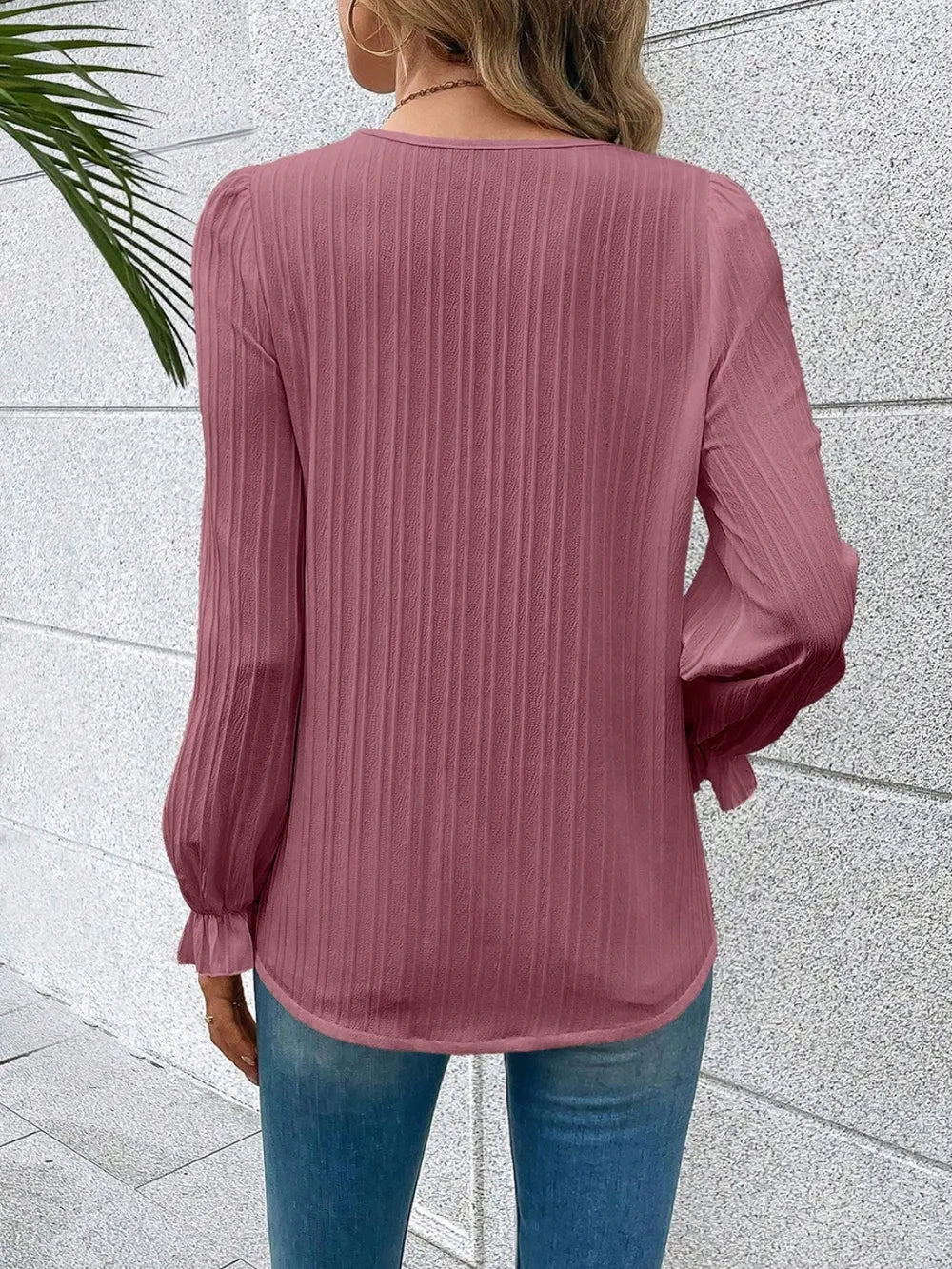 Lace Flounce Sleeve Blouse — view 8