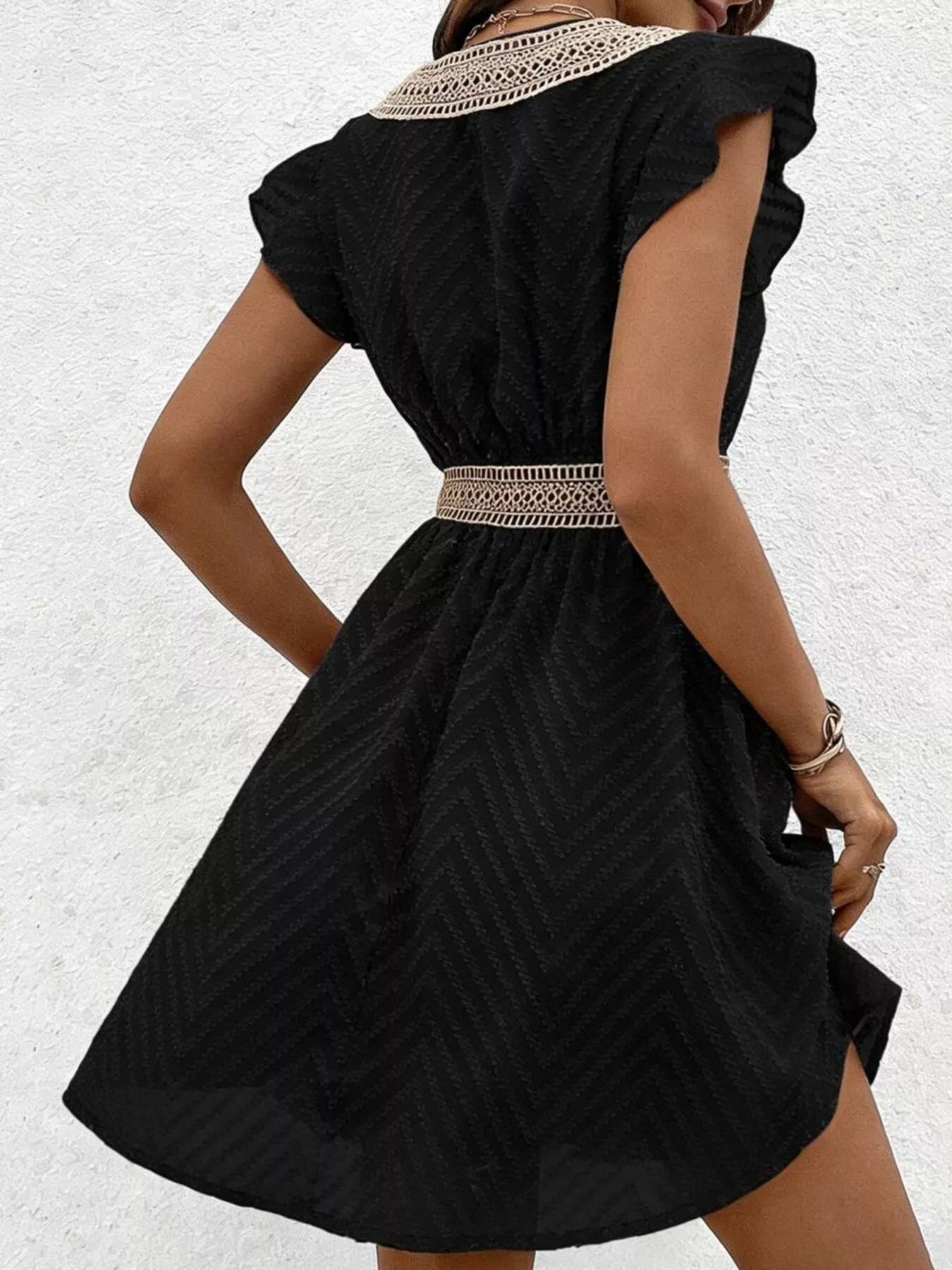 V-Neck Ruffle Mini Dress — view 19