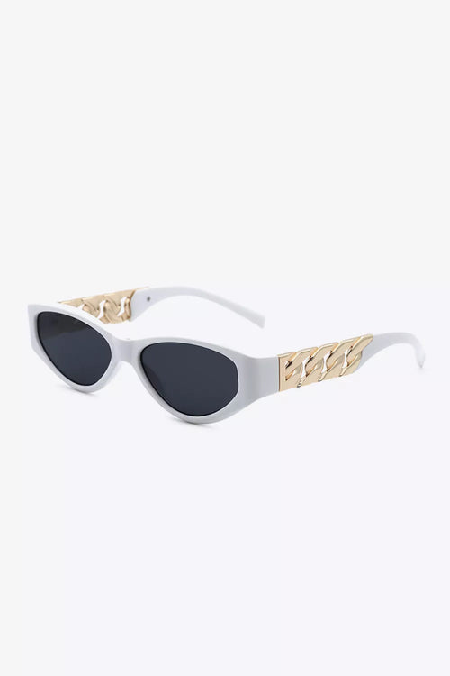 Chain Temple Cat-Eye Sunglasses