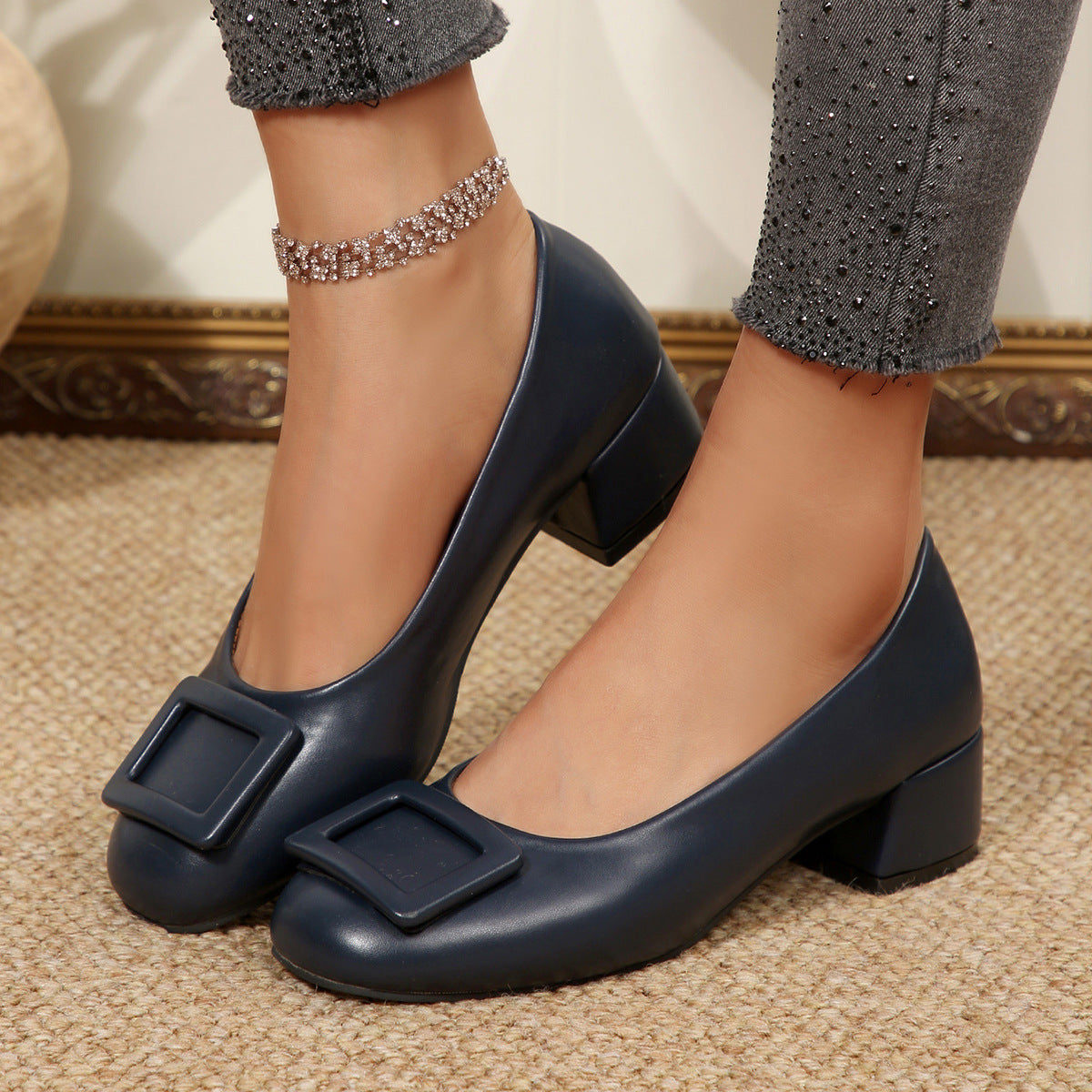 Buckle Block Heel Pumps — view 9