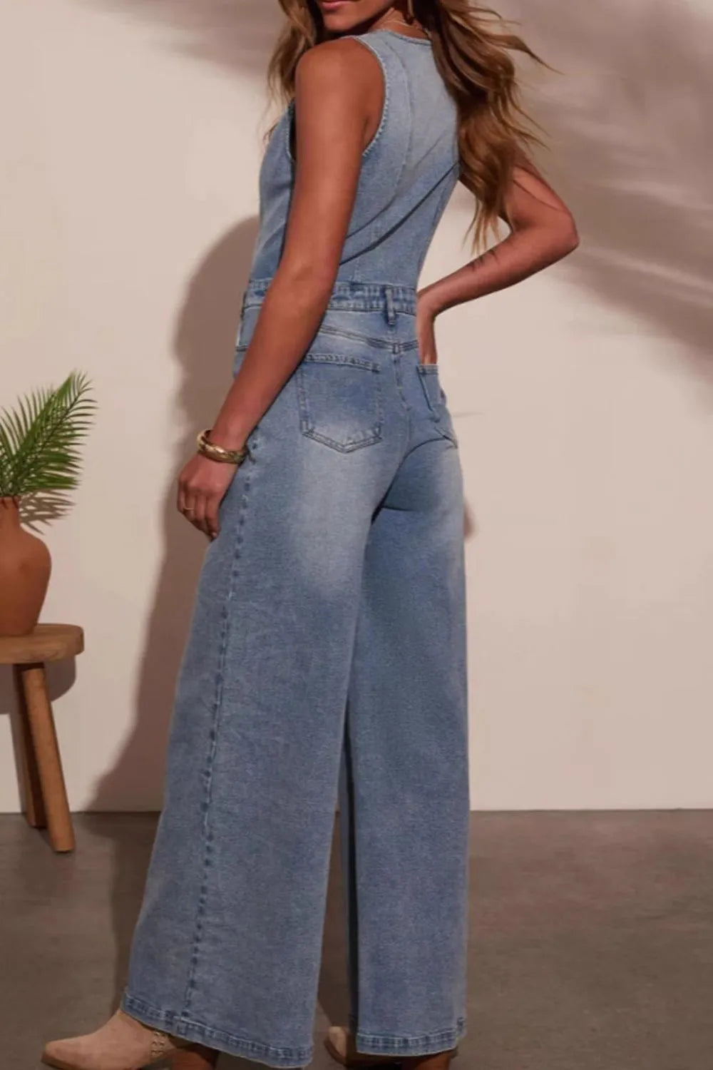 V-Neck Wide Leg Jumpsuit — view 3