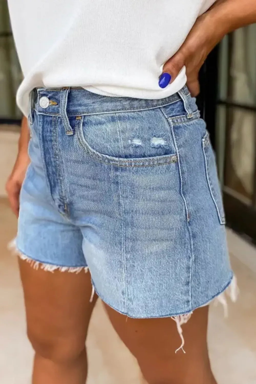 Frayed Hem Shorts — view 3