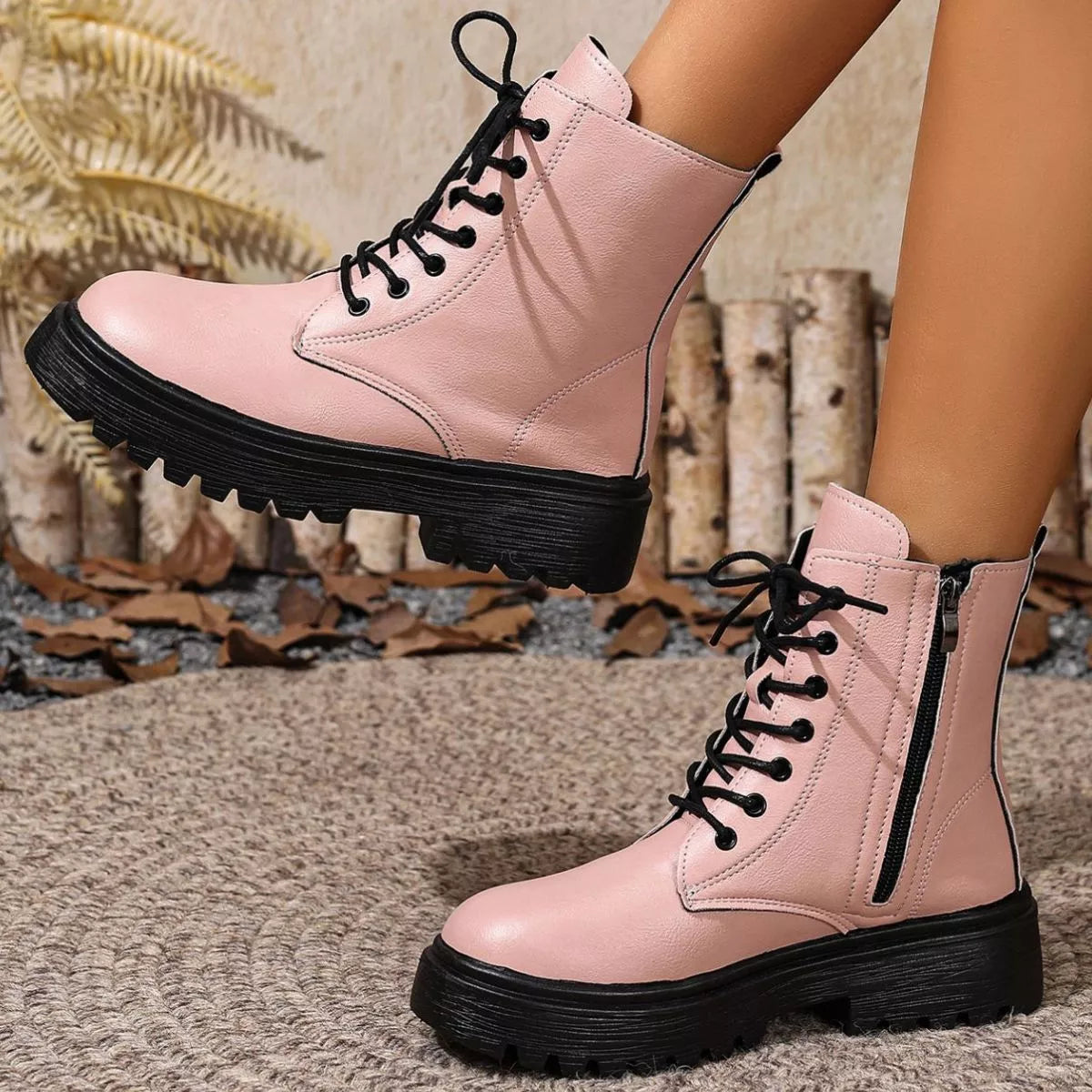 Round Toe Block Heels Boots — view 13