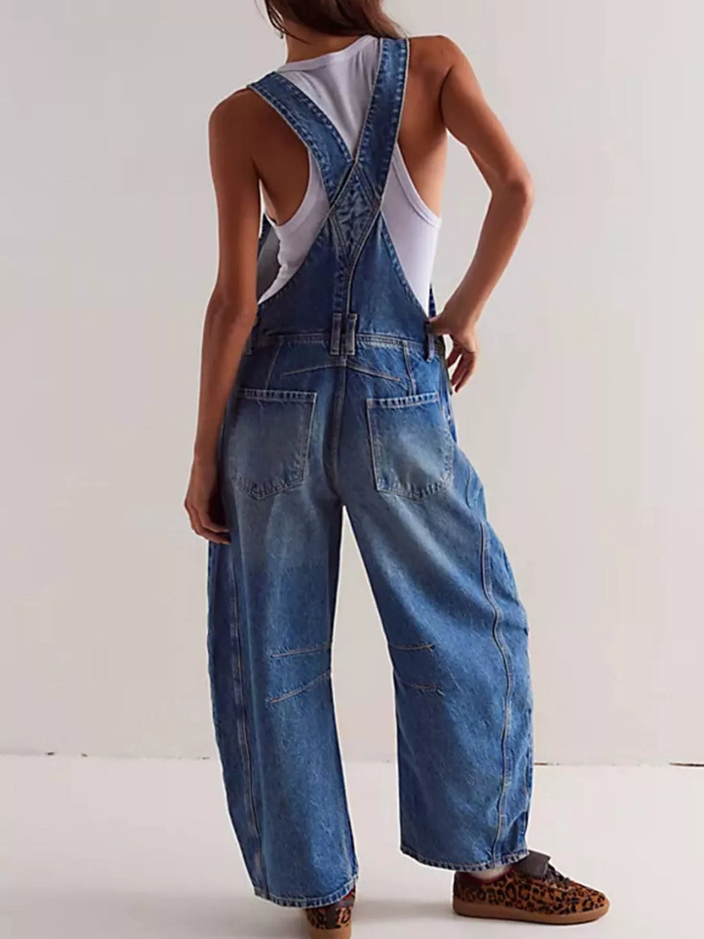 Wide Strap Denim Overalls — view 8
