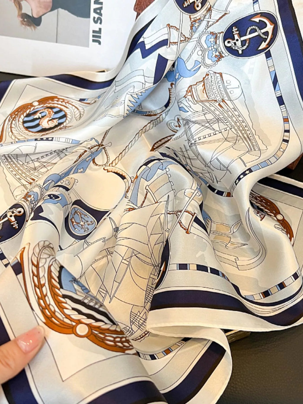 Nautical Silk Scarf — view 5