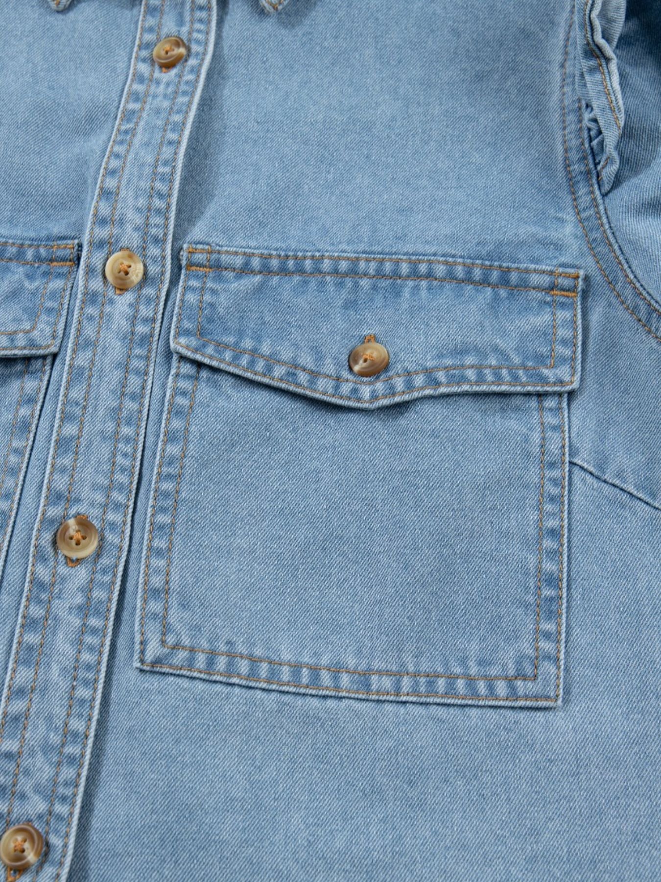 Ruffled Button-Down Shirt — view 8