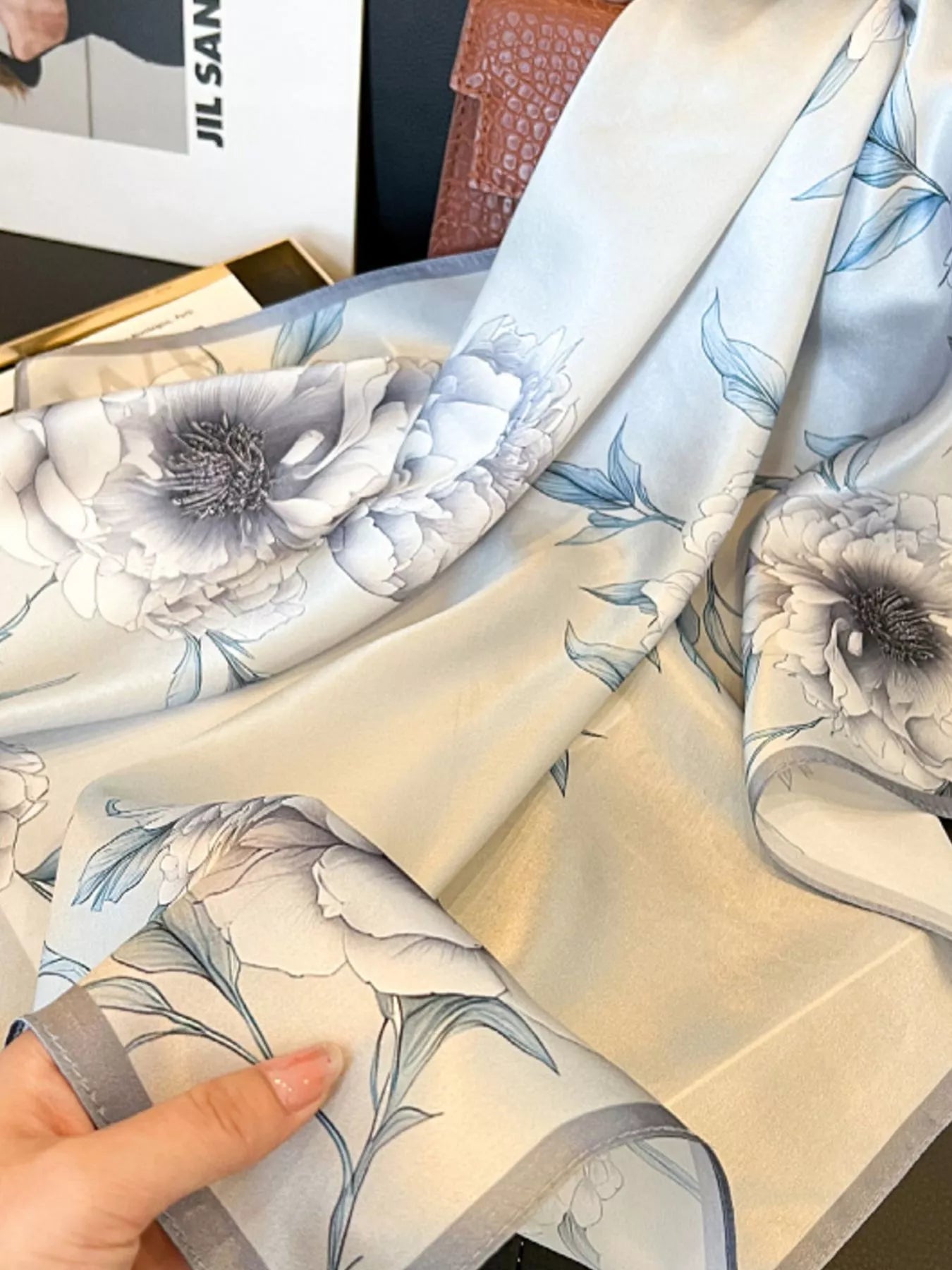 Floral Silk Scarf — view 4