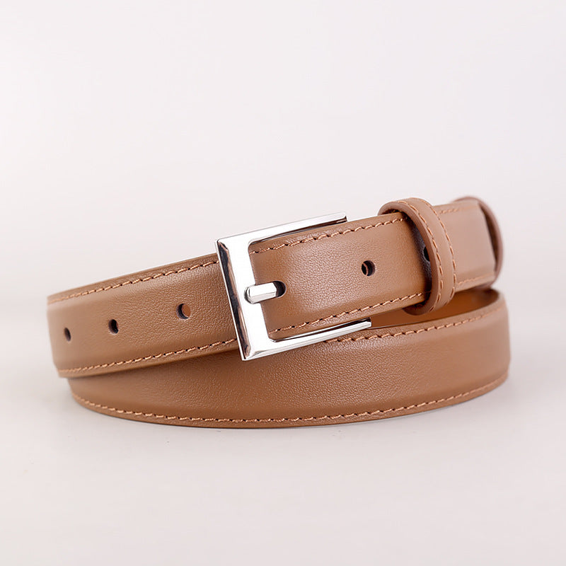 Skinny Silver Buckle Belt — view 5