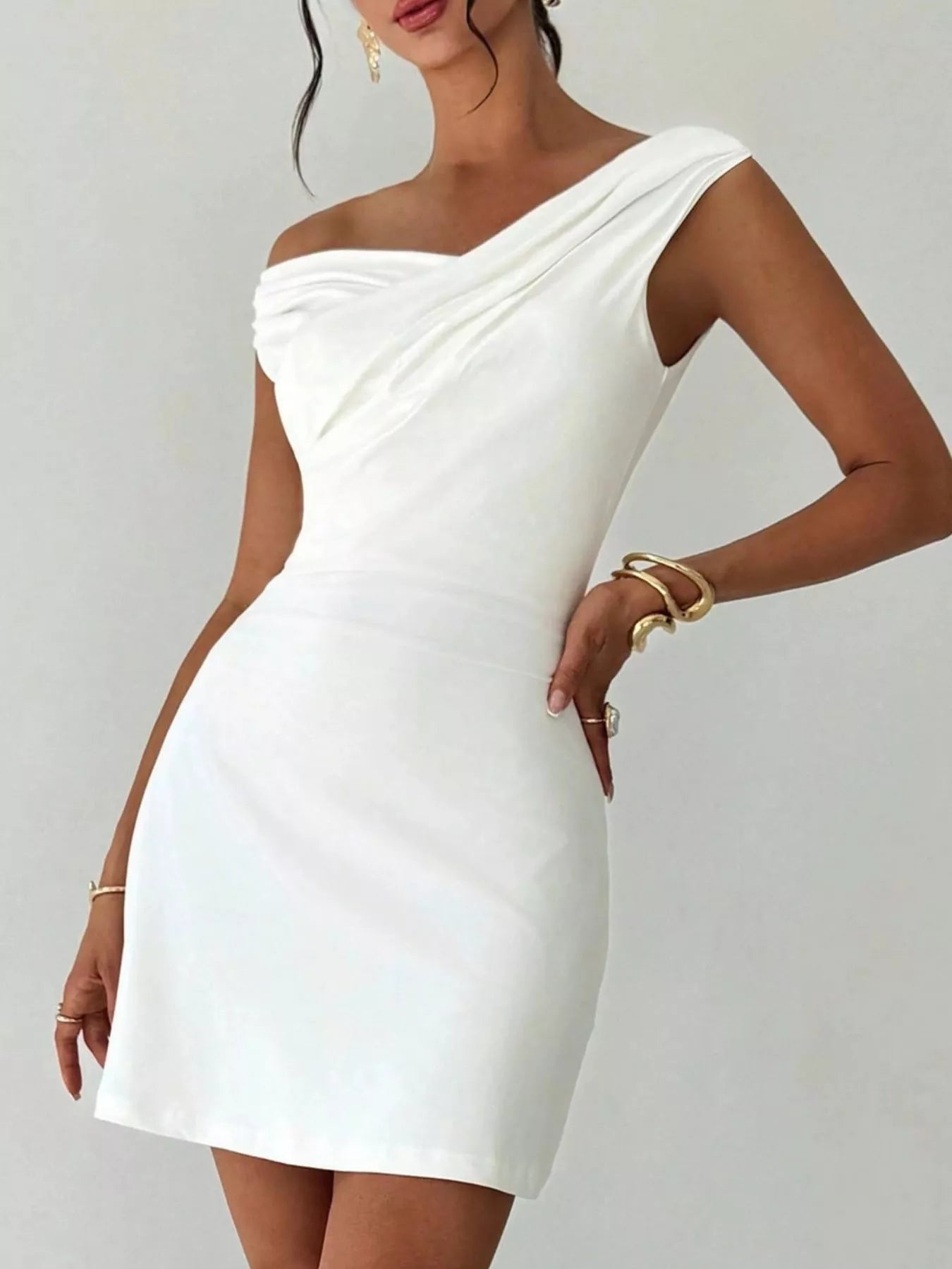 Off-Shoulder Draped Mini — view 3