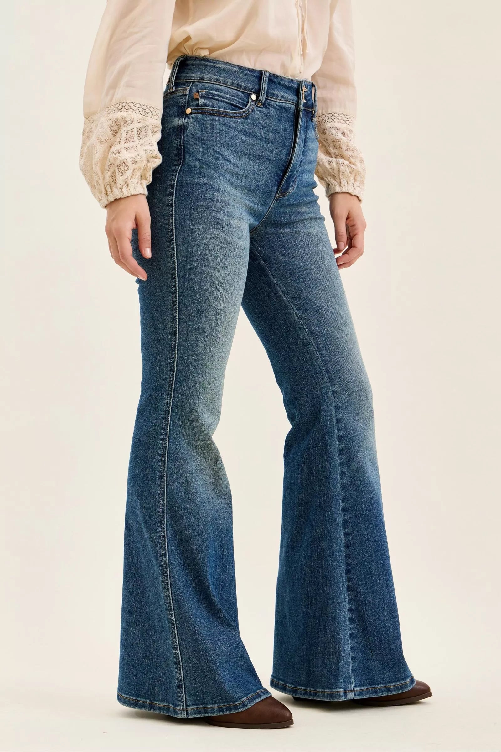 Tummy Control Flare Jeans — view 3